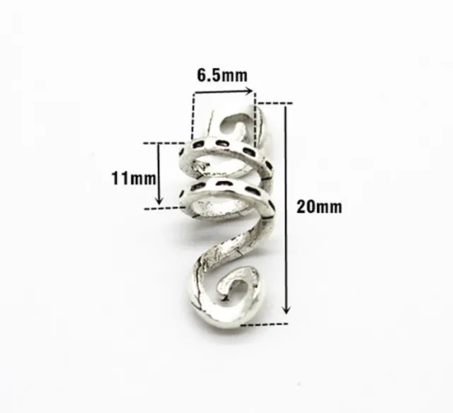 Silver Viking Spiral hair braid Silver - Shop at LoveMi