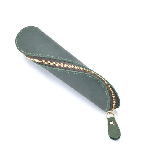 Vintage leather pencil case Green - Shop at LoveMi