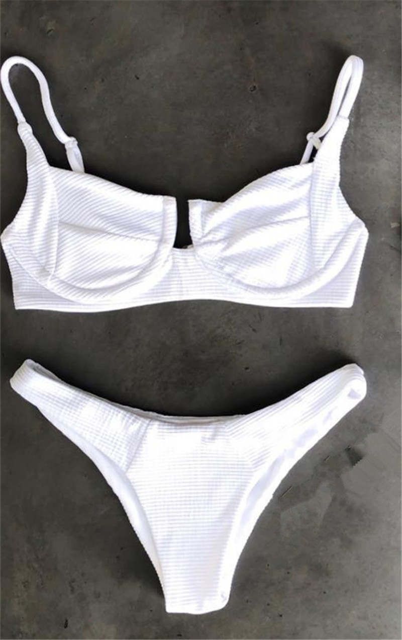 Split swimsuit solid color steel bracket