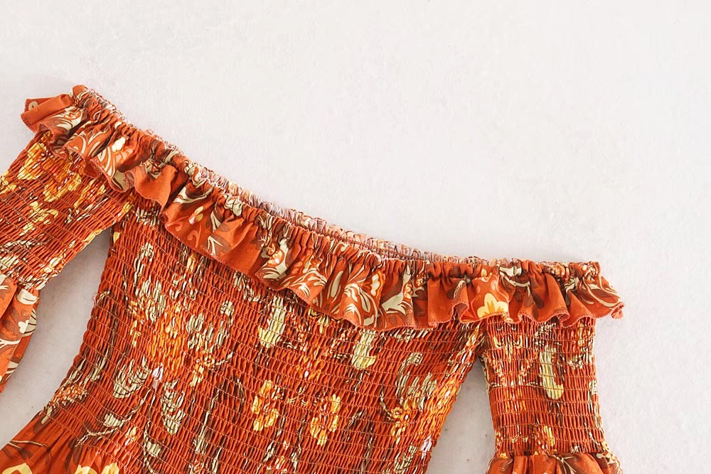 Phoenix tail printed wide-leg pants