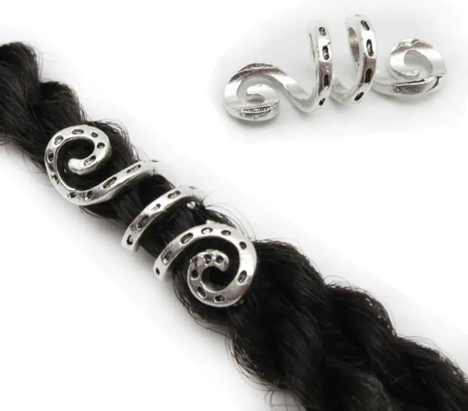 Silver Viking Spiral Hair Braid