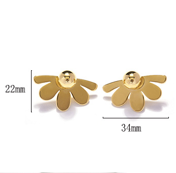 Female metal half flower earrings