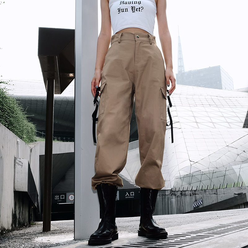 High waist loose hip-hop overalls