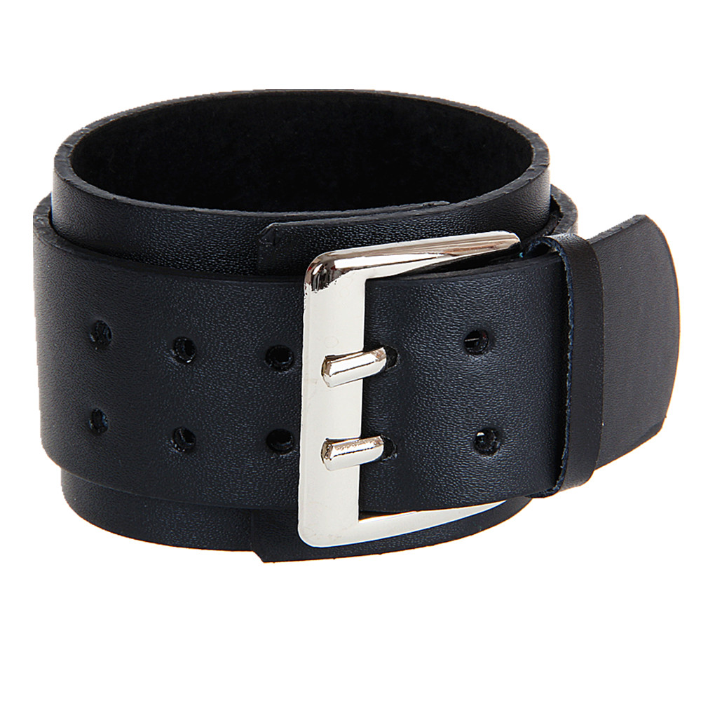 Wide leather bracelet