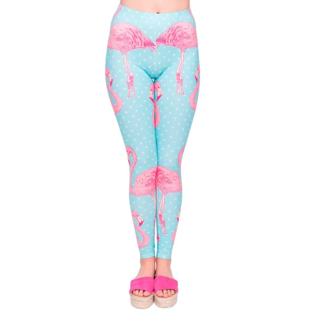 Flamingo blue European and American printed pants Pink - Shop at LoveMi