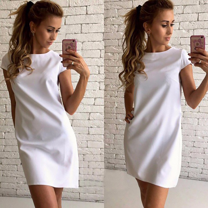 Women's short sleeve loose dress