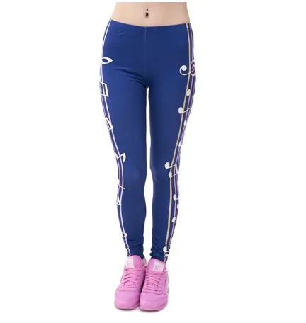 Printed thin pencil feet pants stretch big ladies yoga pants leggings - C2-One Size