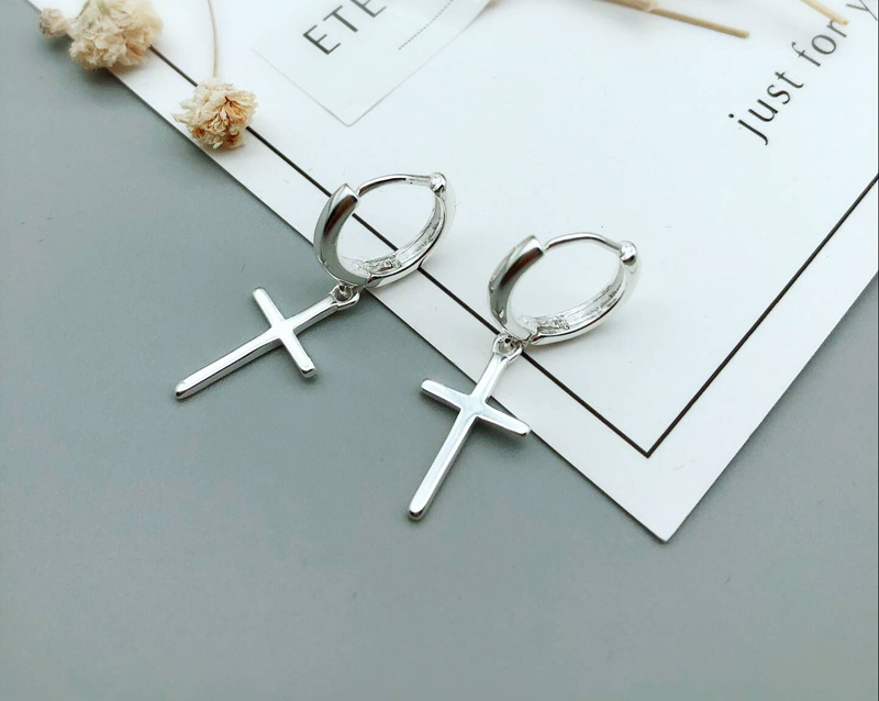 Sterling Silver Stud Earrings Cross Earrings