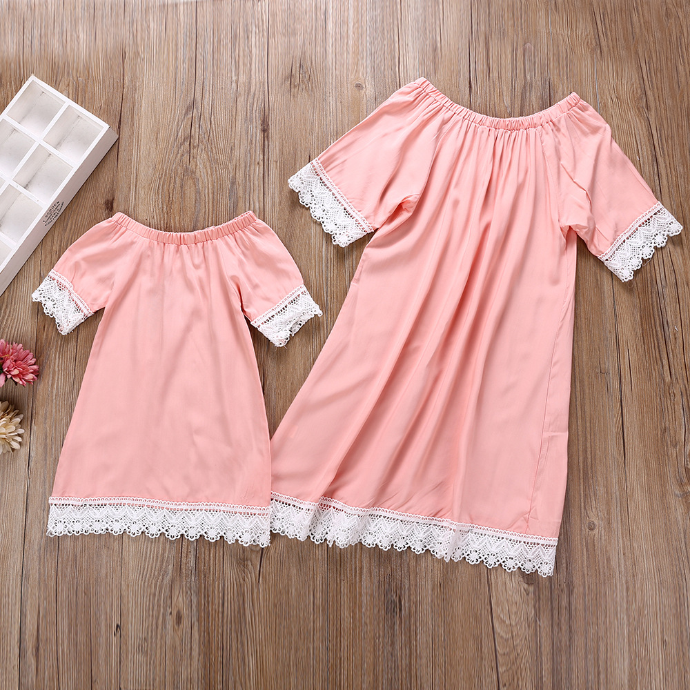 Lace lace parent-child dress