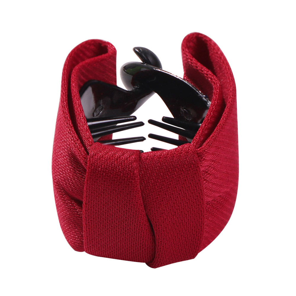 Color fabric hair ring hair buckle Wine Red - Shop at LoveMi