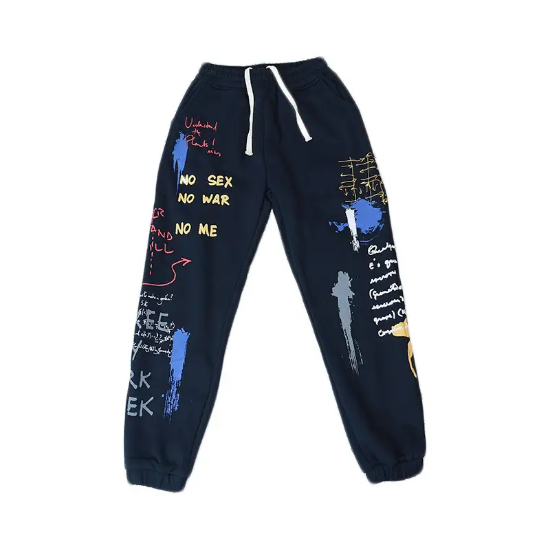 Loose plus velvet sports beam-leg trousers