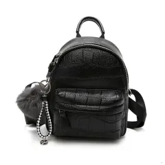 Personalized Mini versatile stone pattern Backpack - Black - View 1