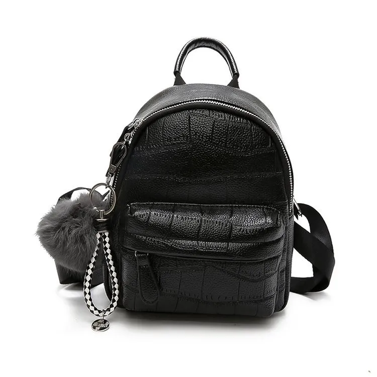 Personalized Mini versatile stone pattern Backpack - Black