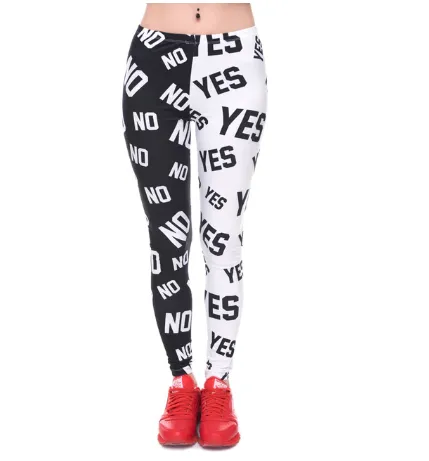 Printed thin pencil feet pants stretch big ladies yoga pants leggings - Q2-One Size