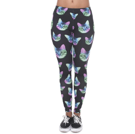 Printed thin pencil feet pants stretch big ladies yoga pants leggings N2 One Size - Shop at LoveMi