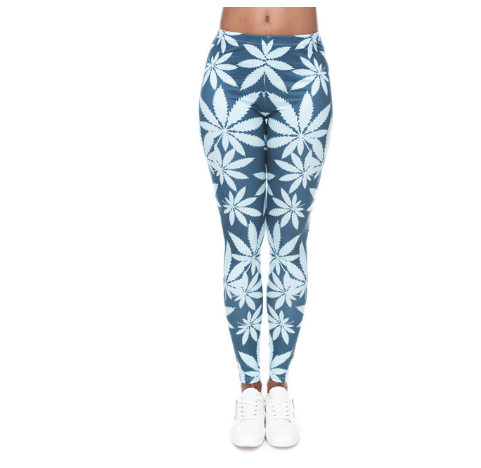 Printed thin pencil feet pants stretch big ladies yoga pants leggings M2 One Size - Shop at LoveMi