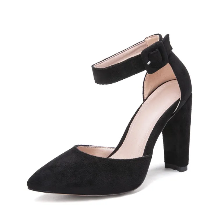 Microfiber high-heeled shoes - Black