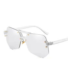 Ladies sunglasses goggles - Transparent Silver - View 1