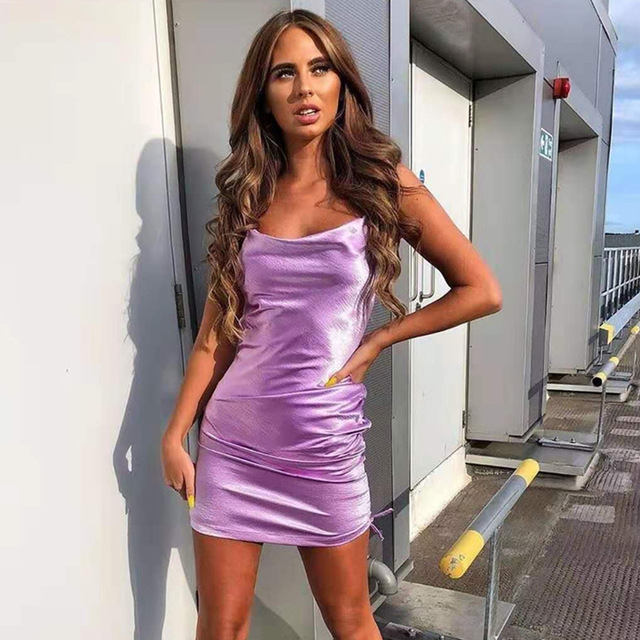 Women's drawstring pleated dress