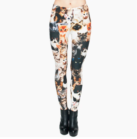 Printed thin pencil feet pants stretch big ladies yoga pants leggings E2 One Size - Shop at LoveMi
