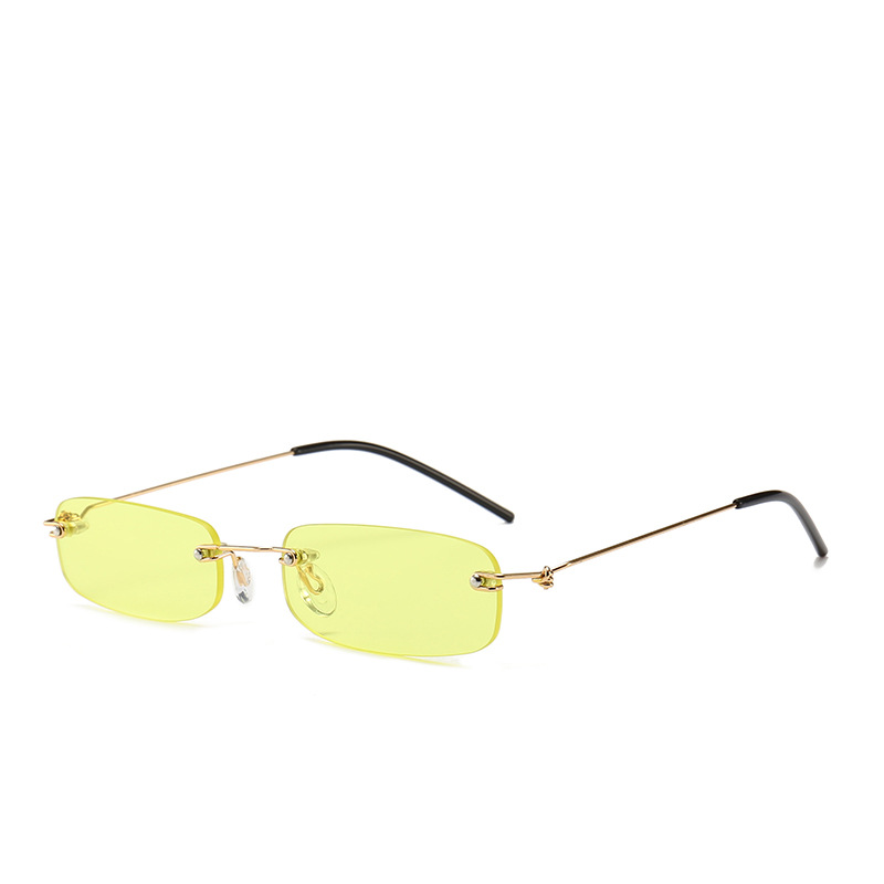 Women's Mini Frameless Sunglasses Yellow - Shop at LoveMi