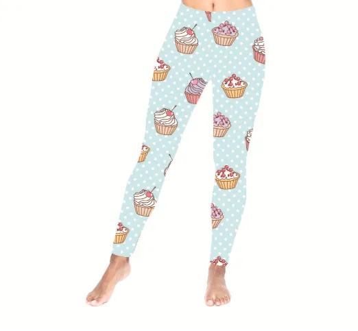 Printed thin pencil feet pants stretch big ladies yoga pants leggings - J2-One Size
