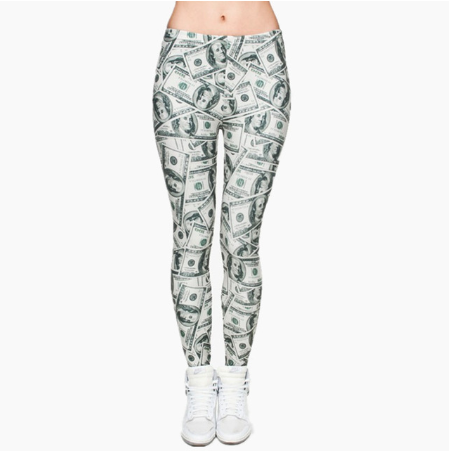Printed thin pencil feet pants stretch big ladies yoga pants leggings H2 One Size - Shop at LoveMi