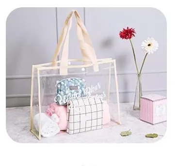 Transparent PVC beach bag ladies handbag Beige - Shop at LoveMi