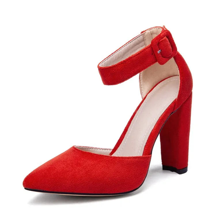 Microfiber high-heeled shoes - Red