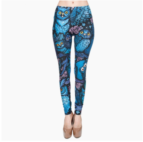 Printed thin pencil feet pants stretch big ladies yoga pants leggings K2 One Size - Shop at LoveMi