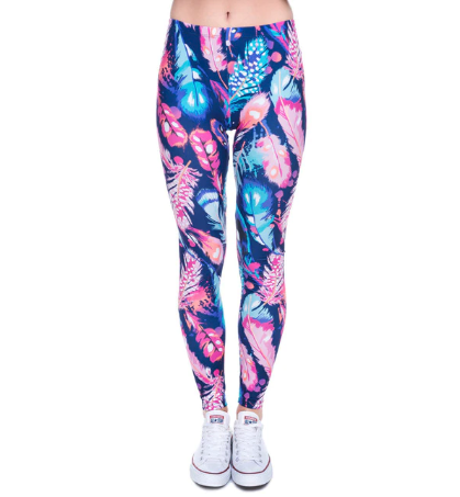 Printed thin pencil feet pants stretch big ladies yoga pants leggings L2 One Size - Shop at LoveMi