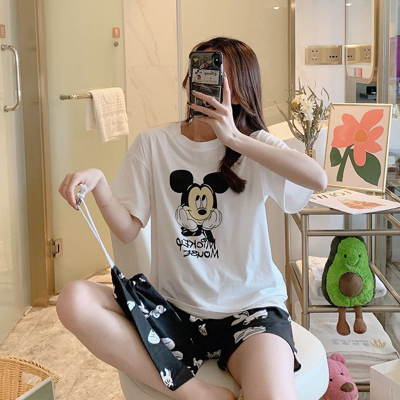 Korean version of short-sleeved web Daisy pajama