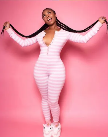 New explosive stripe printed jumpsuit - Pink