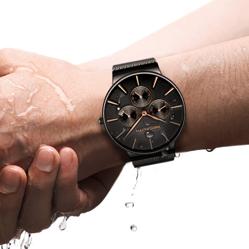 Waterproof quartz men's watch