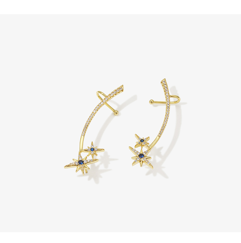 Space Star Ear Bone Integrated Ear Pin Earrings