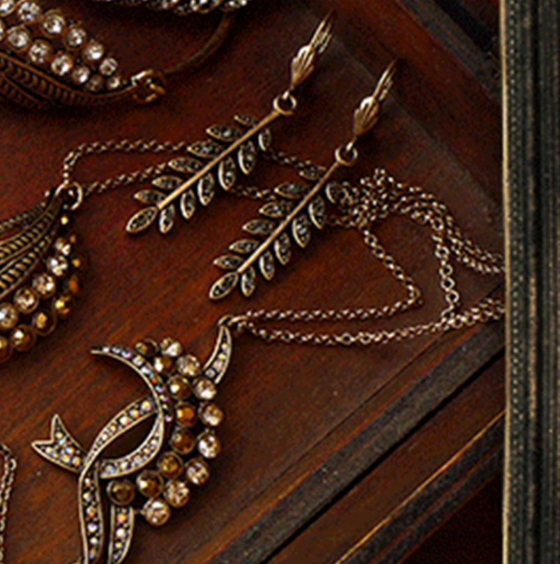 Full diamond leaf shaped earrings