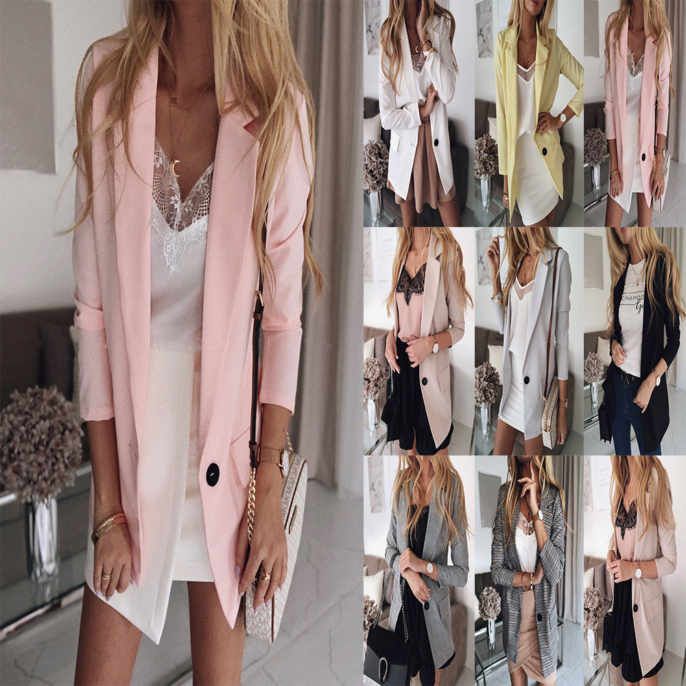 Long sleeve solid color temperament small suit