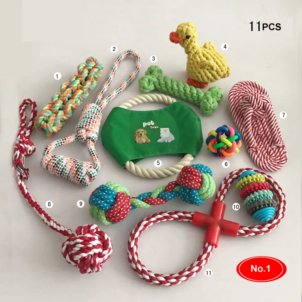 Dog cotton rope nibble toy set - Style1