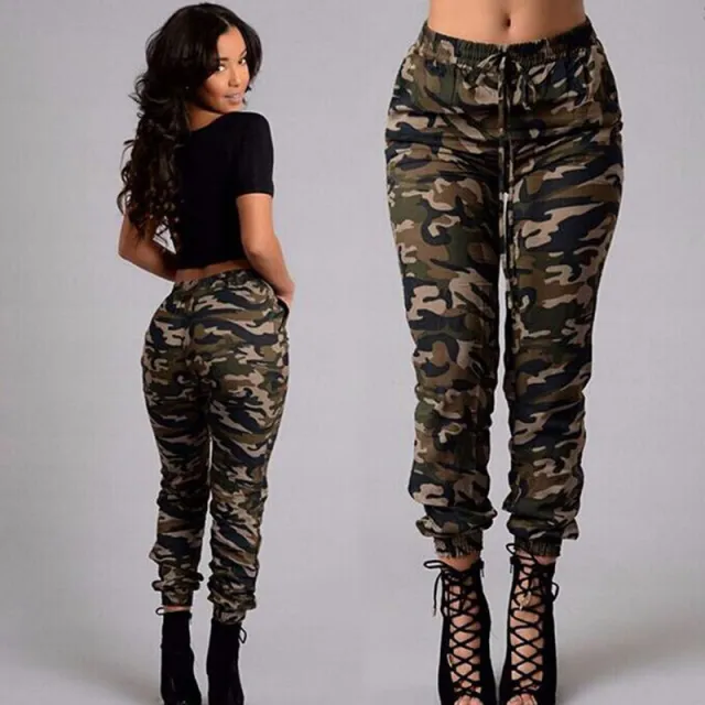 Camouflage closed leg side large pocket casual pants Camouflage - Shop at LoveMi