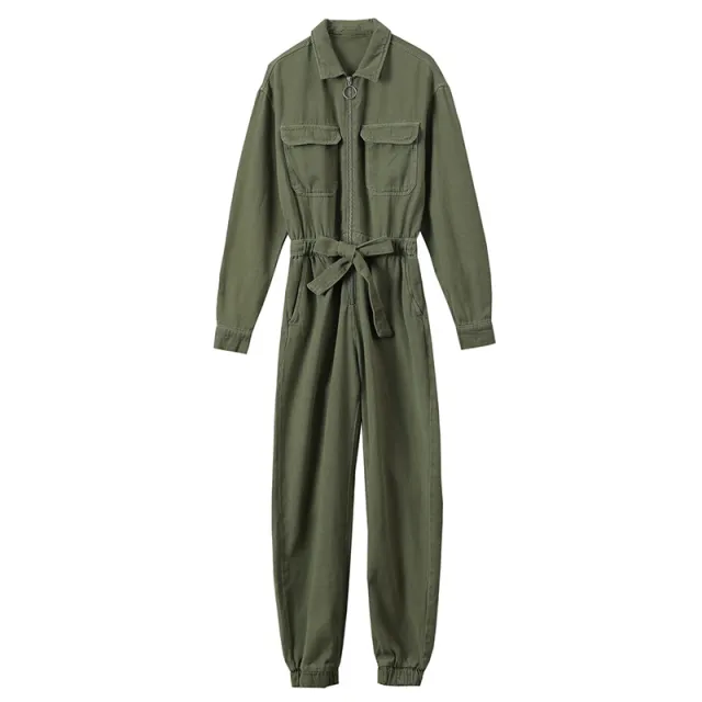 Overalls New Style Waist tight Casual Jumpsuit Green - Shop at LoveMi
