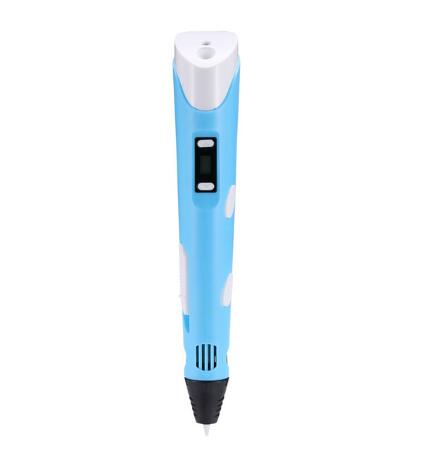 3D print pen 3D pen two generation graffiti 3D stereoscopic paintbrush children puzzle painting toys Blue USB