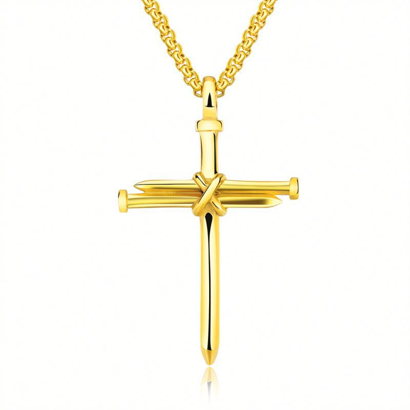 Titanium steel cross necklace