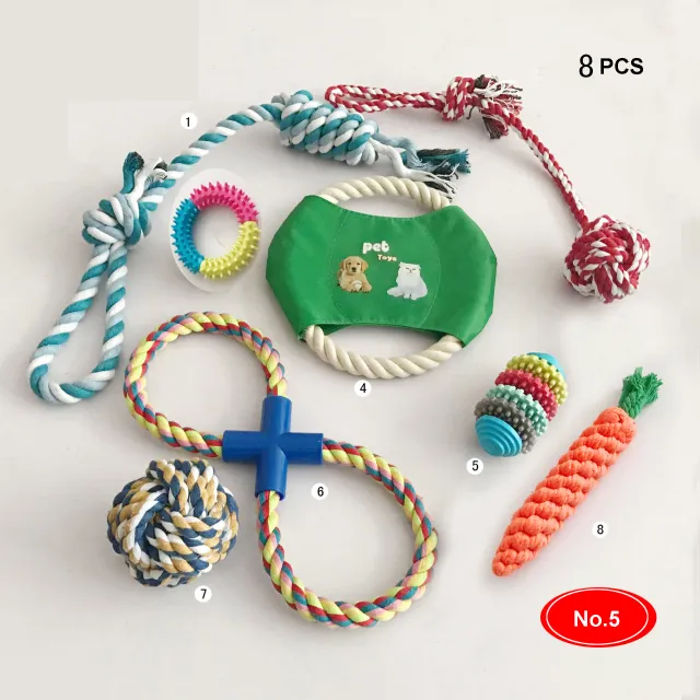 Dog cotton rope nibble toy set Style5 - Shop at LoveMi