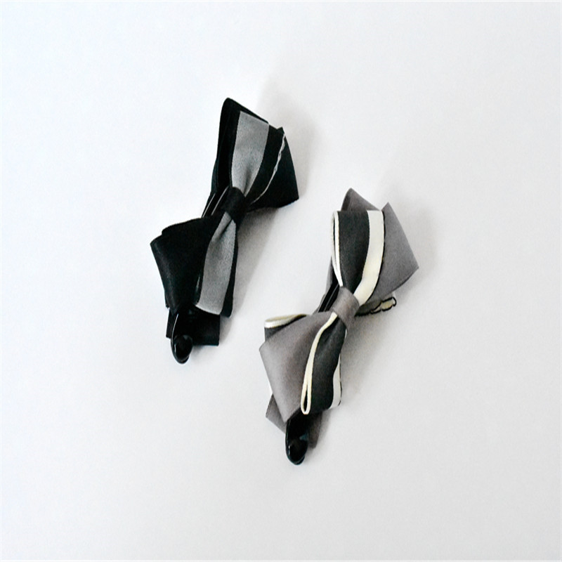 Color contrast senior grey cloth bowknot banana clip