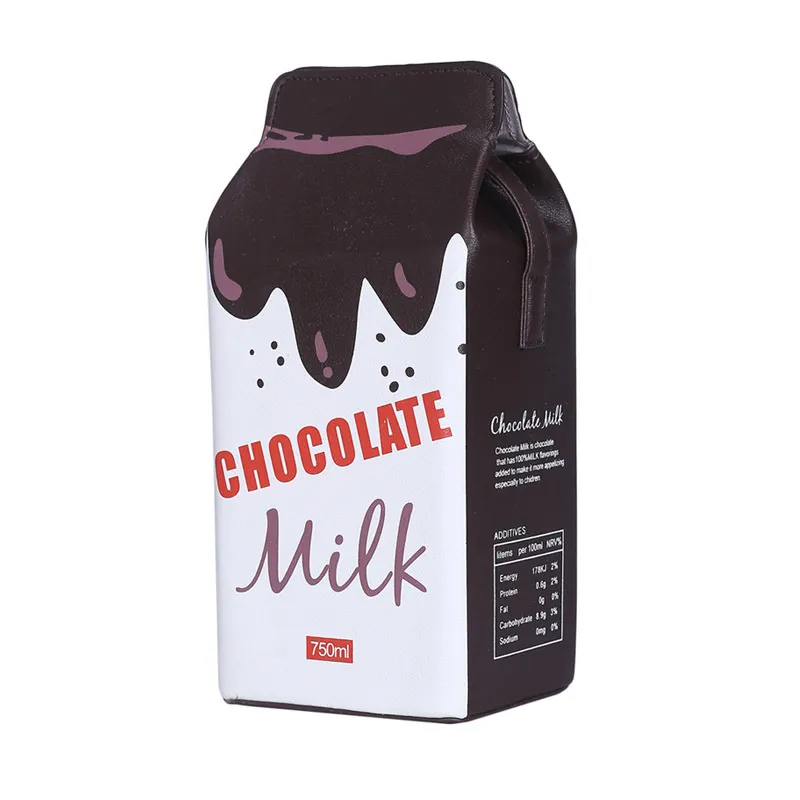 Milk box printed small square bag - Black