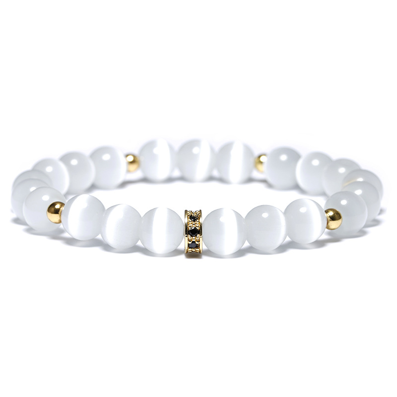 Natural Crystal White Opal Yoga Bracelet