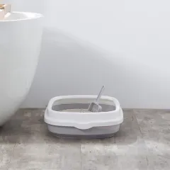 Deodorant semi-enclosed cat litter box - Grey - View 1