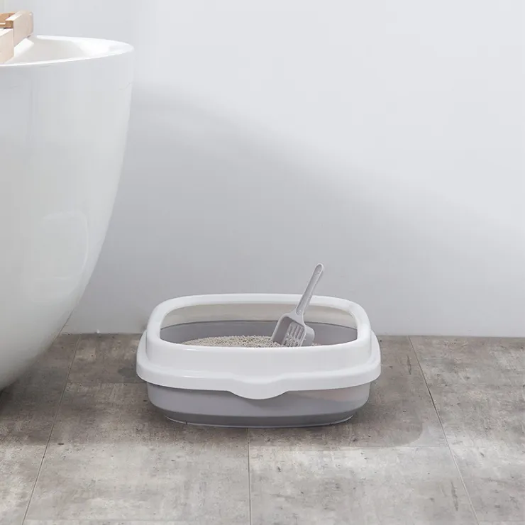 Deodorant semi-enclosed cat litter box - Grey