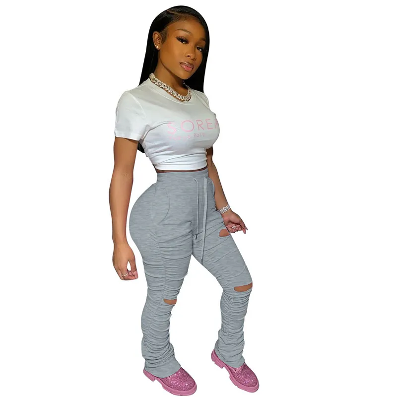 Ripped pleated trousers - Grey