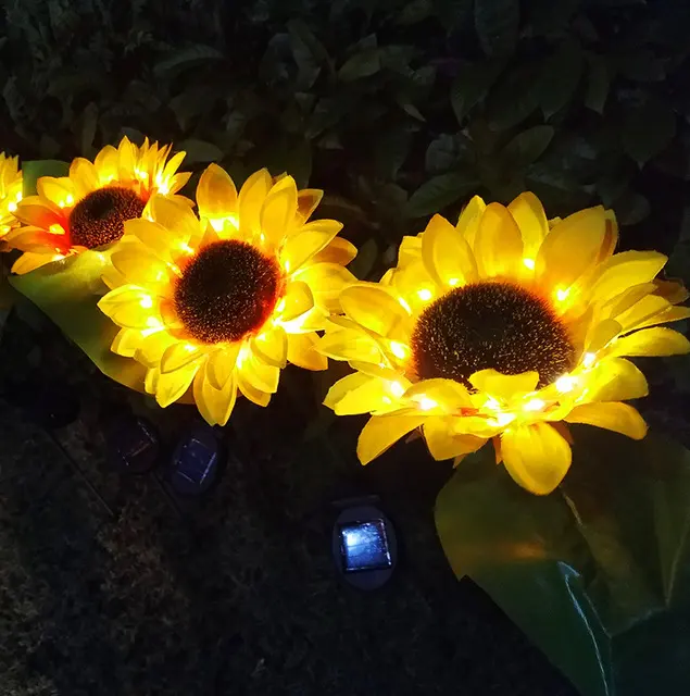LED Solar Sunflower Lamps Light Decorative Lights
